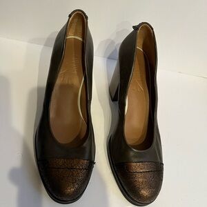 Chic Brown Leather Women's Heels